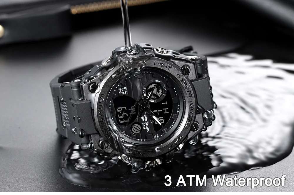 SANDA Top Luxury Watches Men Military Army Mens Watch Waterproof Sport Wristwatch Dual Display Watch Male Relogio Masculino