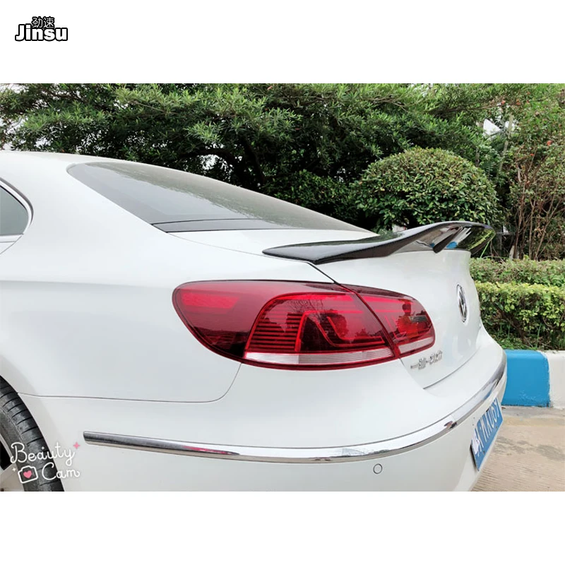 Для VW CC 2013 2018 R Стайлинг из углеродного волокна задний багажник губа стиль Renntech
