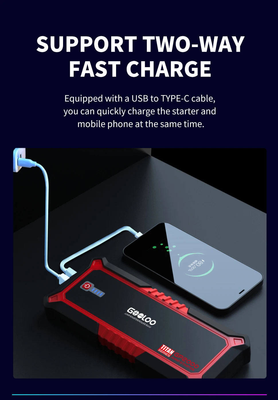 Gooloo 19800mah Portátil Power Bank 2000a ir para Iniciantes Dispositivo Carregador de Carro Acampamento 12v Bateria Impulsionador Fonte Alimentação Emergência 9 Home & Garden