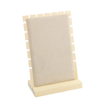 

Wood Jewelry Pendant Necklace Display Holder Rack Organizer Storage Case,Detachable Beige