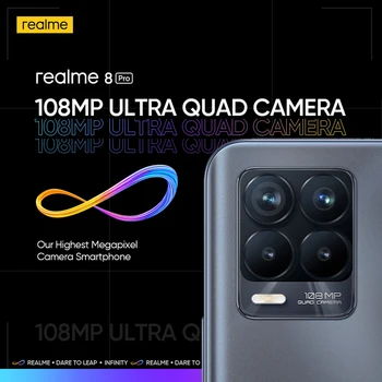 [World Premiere In Stock]realme 8 Pro 108MP Camera Global Russian Version Snapdragon 720G 6.4'' AMOLED 50W Super Dart Charge 4