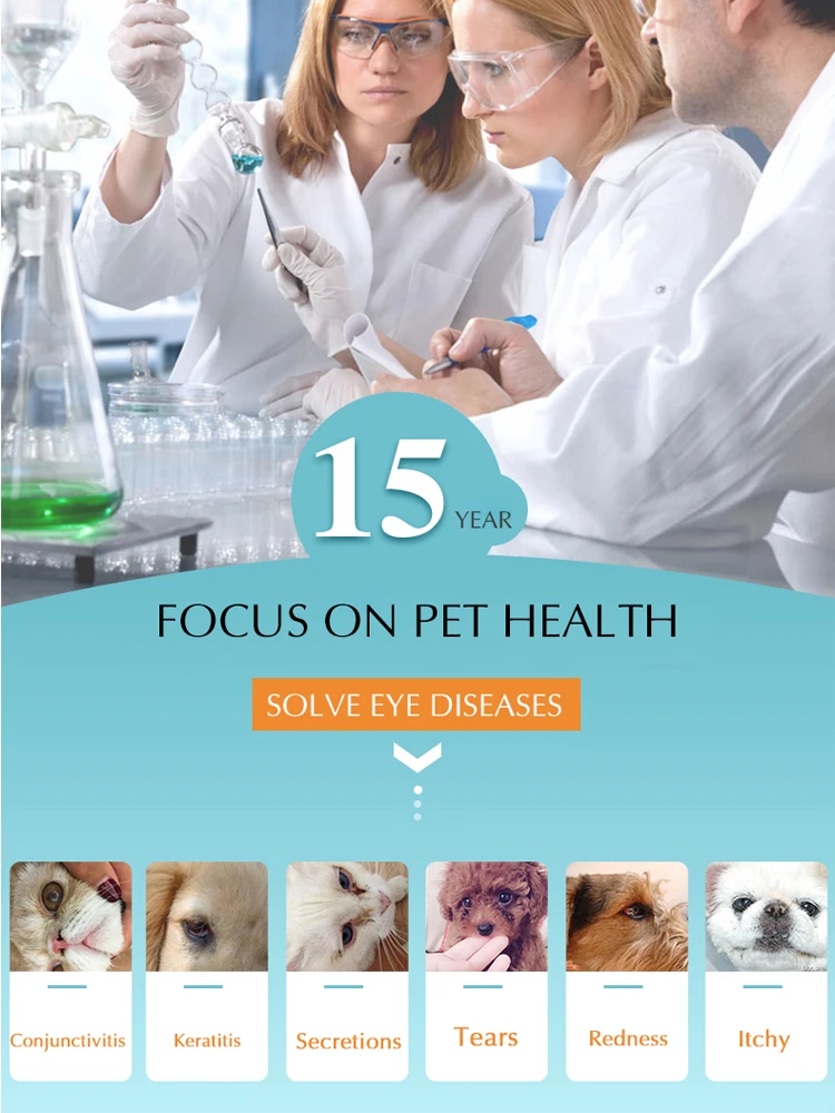 CHZK pet dog eye drops cat tears clean and remove eye drops antibacterial antiinflammatory