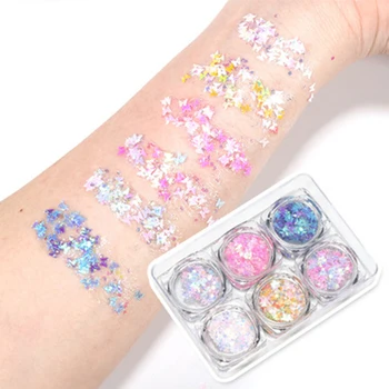 

6pcs/set Eye Makeup Sequin Butterfly Series Sparkling Clavicle Face Eyes Gel Sequin LDO99