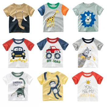 

Summer Kids T-Shirt Baby Boy T-Shirts Cartoon Elephant Dinosaur Print Short Sleeve Children Tops Girl T-shirt Baby Boy Clothes
