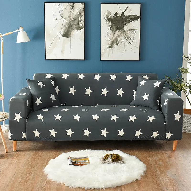 Клетчатый напечатанный Чехол для дивана, плотный чехол, все включено, секционный эластичный чехол для дивана, чехлы для дивана, чехлы для дивана, 1 шт - Цвет: Stars