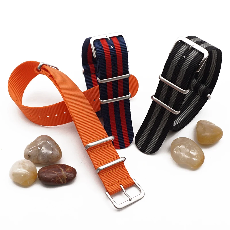 20mm 22mm Sports Nato Strap Fabric Nylon Watchband Premium Quality Herringbone For 007 James Bond Watch 2