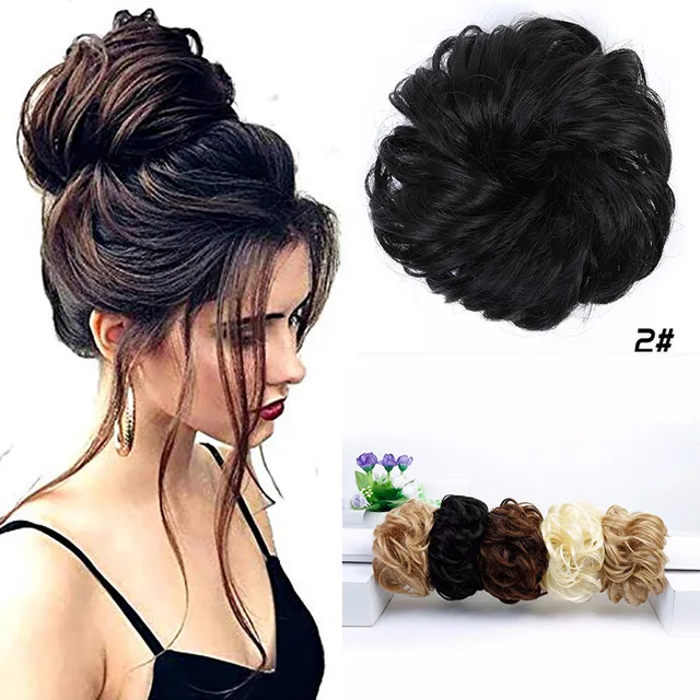 AOOSOO hair band with rubber band synthetic hair donut hair piece hairpin wrapped ponytail - Цвет: 2