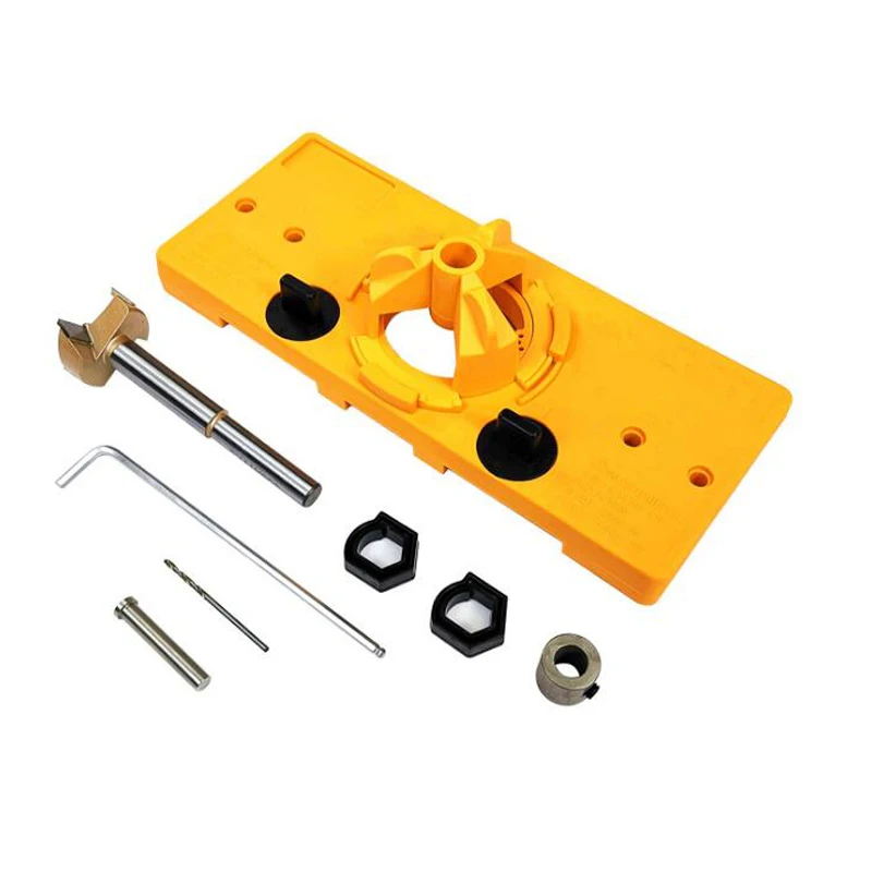 

35mm Forstner Hinge Hole Saw Jig Drilling Guide Locator Hole Opener Door Cabinets DIY Tool for Woodworking