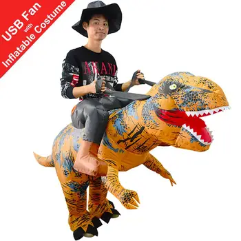 

ZISUEX Ride on T Rex Inflatable Costume Blow up Suit Game Dinosaur Cosplay Christmas Costume