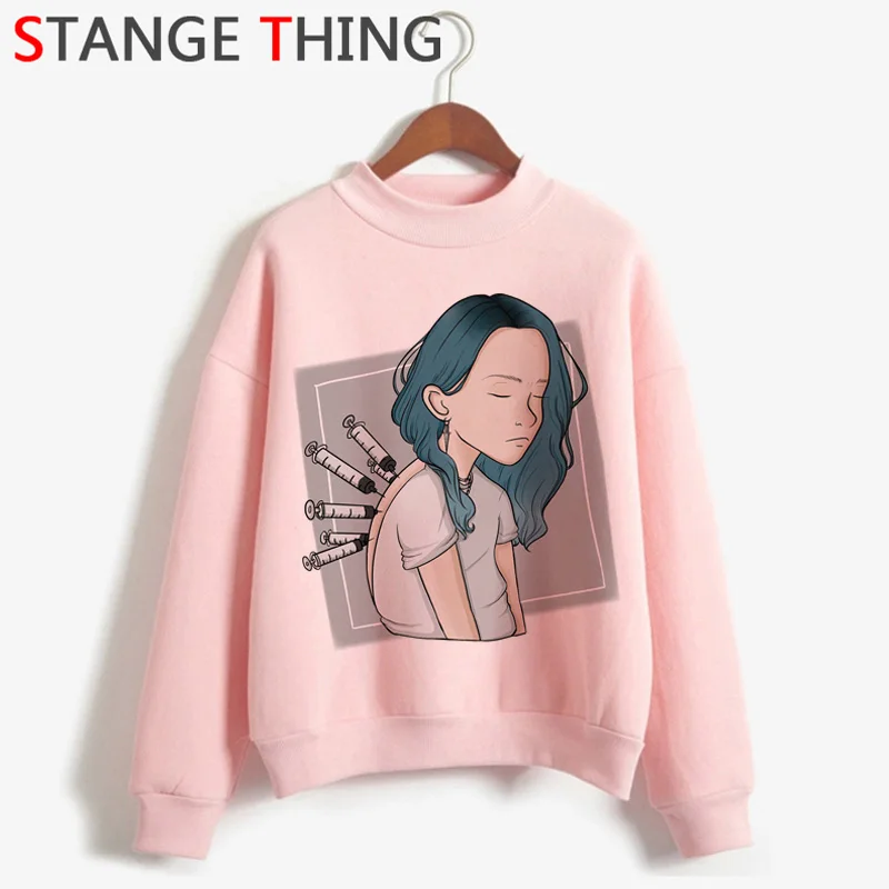 

Billie Eilish Bad Guy Harajuku Funny Cartoon Hoodies Women Winter Autumn Warm Graphic Sweatshirt Hip Hop Streetwear Hoody Female