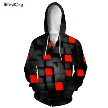 

2019 mens hoodies New Fashion hoodie harajuku Style Men/Women Jacket Red square 3d Printed zipper hoodies Sweatshirt tops