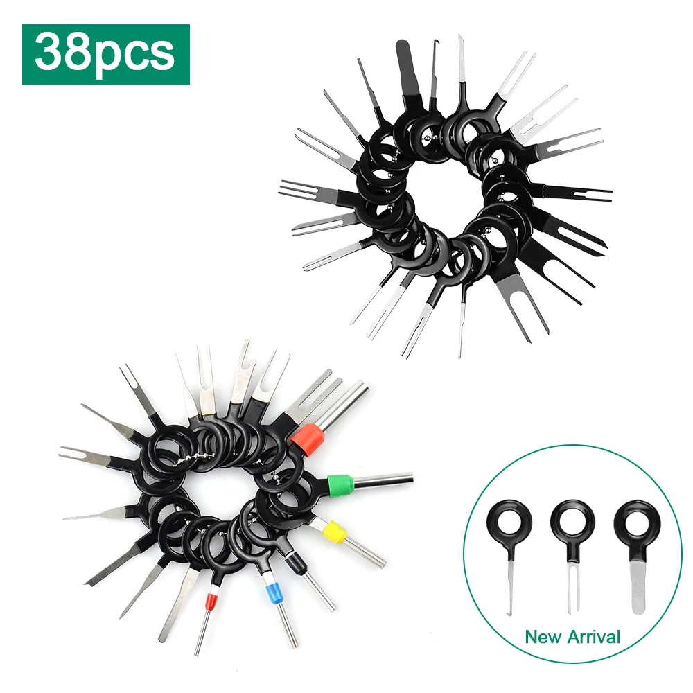 Car terminal tools 41pcs/38pcs car terminal removal kit auto pin wire connector extractor automotive electrical plug crimp puller repair hand tool