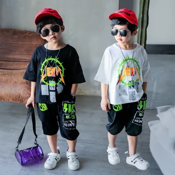 

Children's Clothes Boy Suit Summer 2020 New Medium and Large Kids Short Sleeve Summer Casual Children's Clothes Korean Fashion