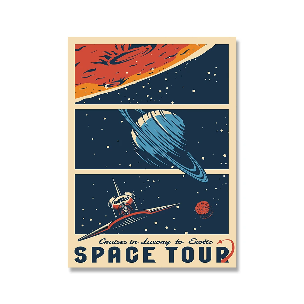 Waliicorners Wall Art Vintage Art Space Retro Alien Posters Travel Landscape Poster Picture for Home Decoration 13 H24c46a49fb874ae2aaeaa1ca8d14f4e7e