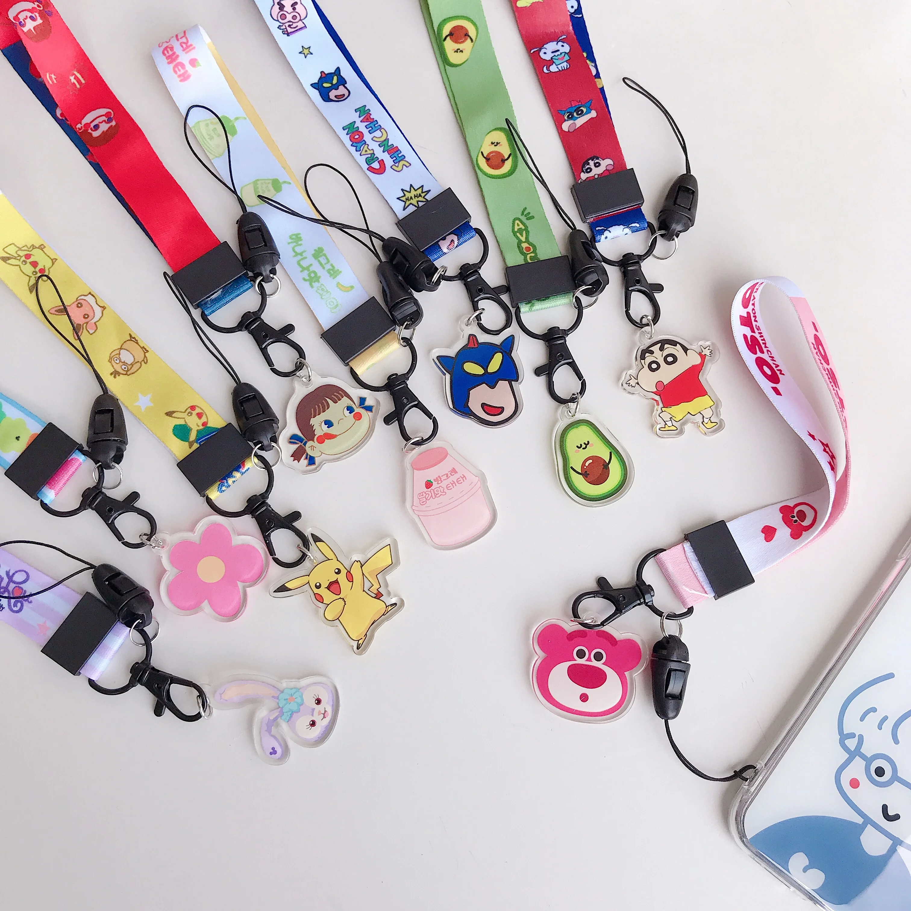 

Cute Cartoon Crayon Shinchan Avocado Rabbit Straps Hand Lanyard for Phones iPhone XR Samsung Camera GoPro USB Flash Drives Keys