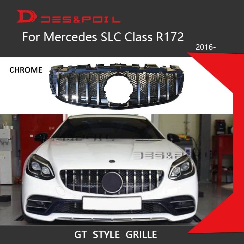  For Mercedes SLC Class GT Grill R172 New Style Auto Front Vertical Grille 2016 2017 2018 SLC200 SLC