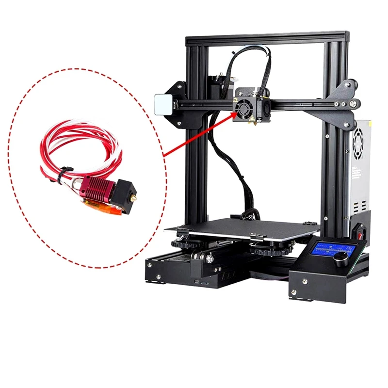 3d принтер Экструдер Собранный Mk8 Горячий Конец комплект для Ender 3/Ender 3 Pro с алюминиевым нагревательным блоком, 1,75 мм, 0,4 мм сопло