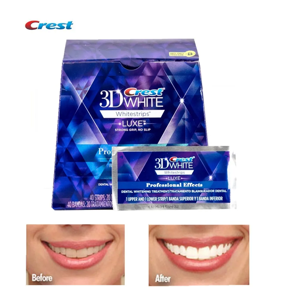 

Original Crest 3D Teeth Whitening Strips Luxury Professional Effects for Oral Hygiene To Remove the Tooth Stains