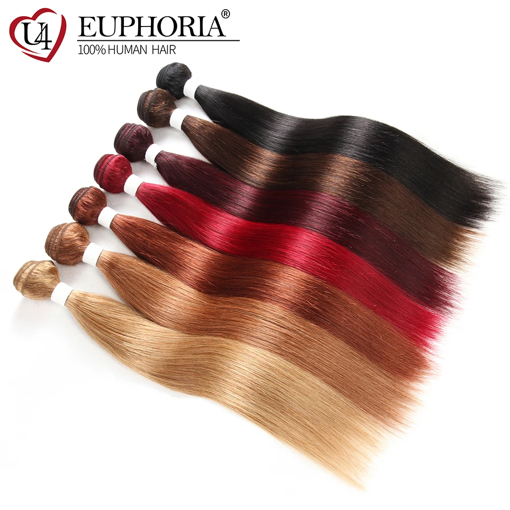 99J/Бургундия Красный Remy бразильские прямые человеческие волосы пряди 8-26 дюймов пучок волос Плетение Euphoria Weft расширения 4 пучка предложения