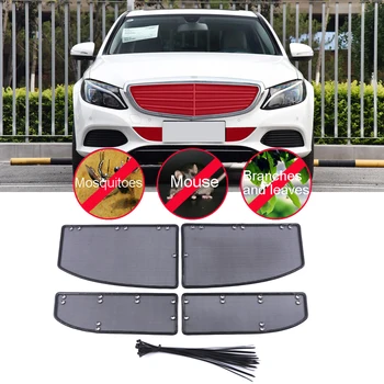 

Car Accessories For Mercedes-Benz C-Class 2015 2016 2017 Steel Front Grille Insert Net Anti-insect Screening Mesh 4pcs