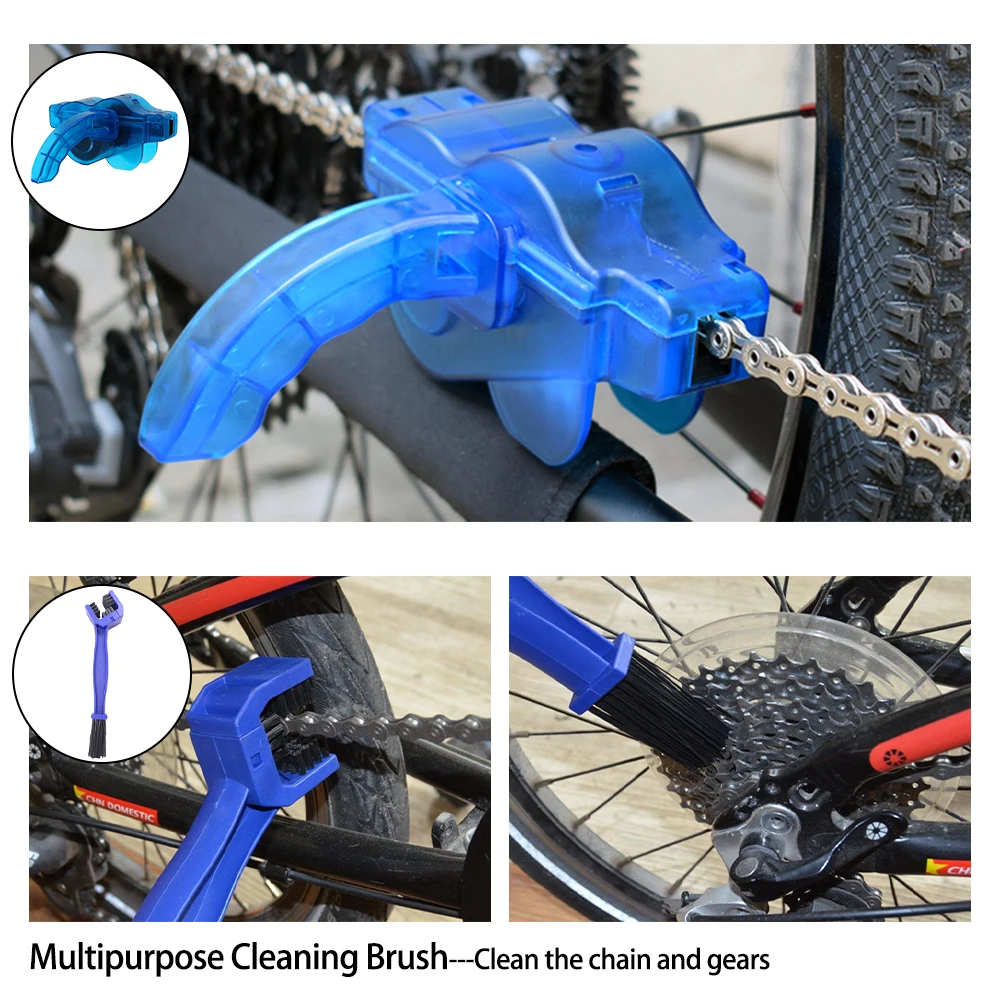 Bicycle Chain Cleaner Bike Motorcycle Cleaning Brush Kit Cycling