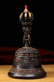 

wedding decoration Tibetan monastery collection of copper tires hand-beating, chiseling, coloring old rattles Faqi Phurba Vajra