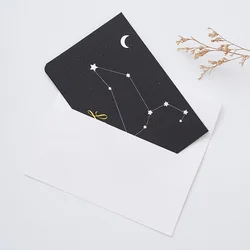 Lot de cartes avec les douze constellations, lettres noires avec 20 enveloppes, paquet de cartes de Message de vœux, d'anniversaire, de vacances, 20 pièces 