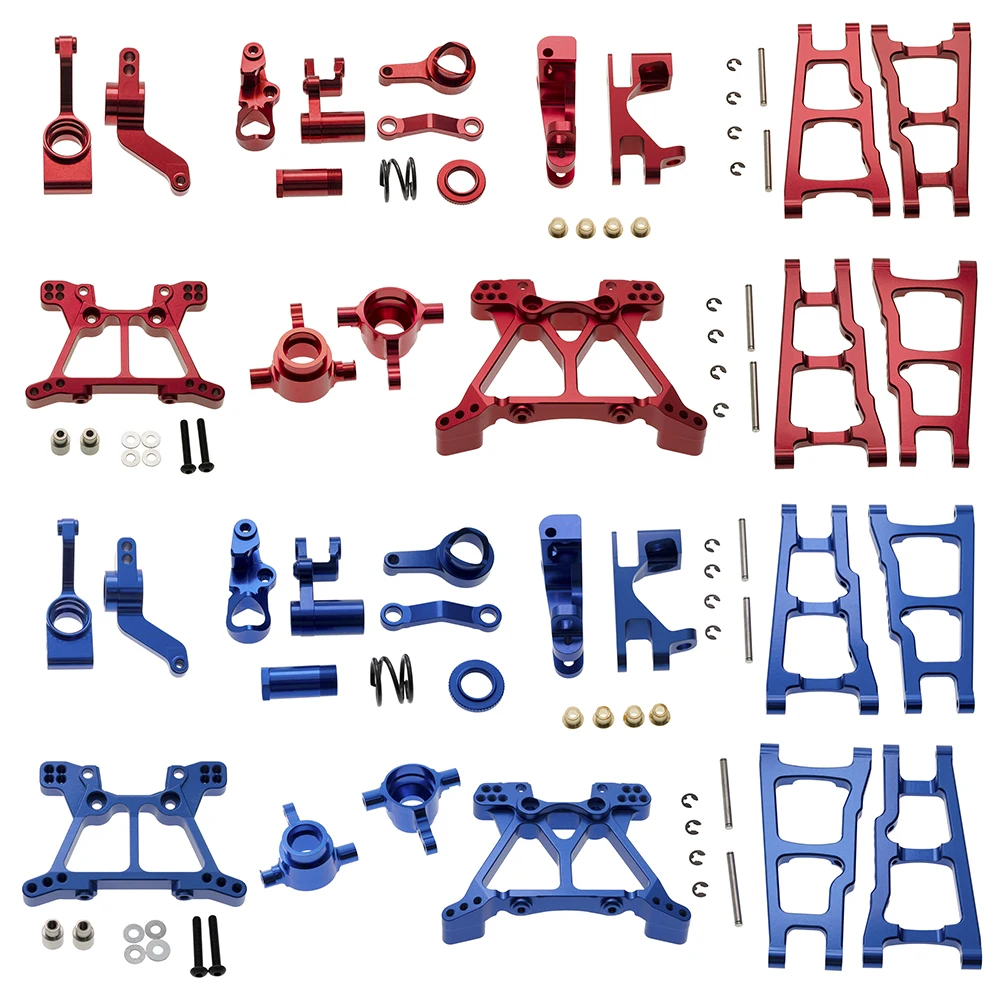 

Mayitr Blue/Red Full Set Aluminum Metal Upgrade Parts Kits Rear Axle Seat Accessories For 1/10 4x4 RC Car