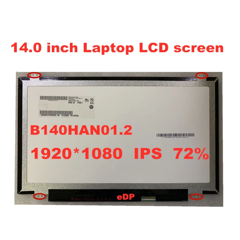 Painel Fosco de Substituição para Laptop Matriz para Notebook 14.0 Display Lcd 1920×1080 Edp 30 Pinos Fhd Ips 72 Lp140wf3 sp d1
