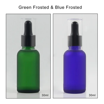 

Empty 100pcs 30ml Blue/Green Frosted Glass Bottle Oil Bottle With Plastic Dropper Bottle Cover Wholesale