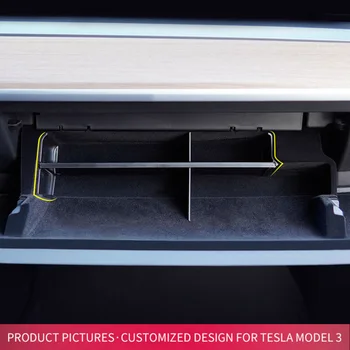 

For Tesla Model Y 2020 Car Glove Storage Box Divider Accessories Layered