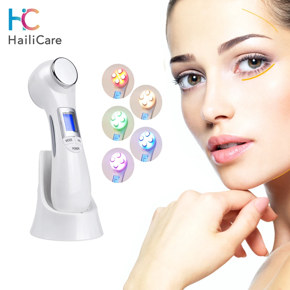  6 in 1 Face Photon RF Radio Frequency EMS Mesotherapy Led Light Therapy Microcurrent Ultrasonic Vib - 4000329985516