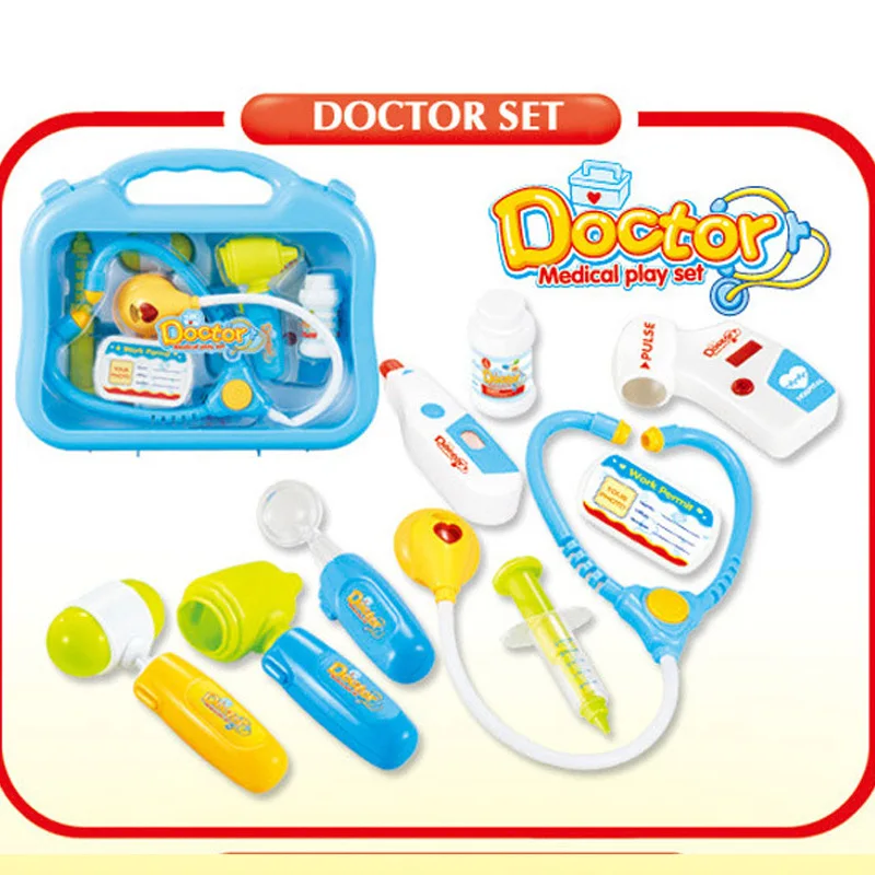 

Hot Selling Children Play House Series Model Doctor Medicine Box Injection Stethoscope Suit Hospital Toy Hot Selling