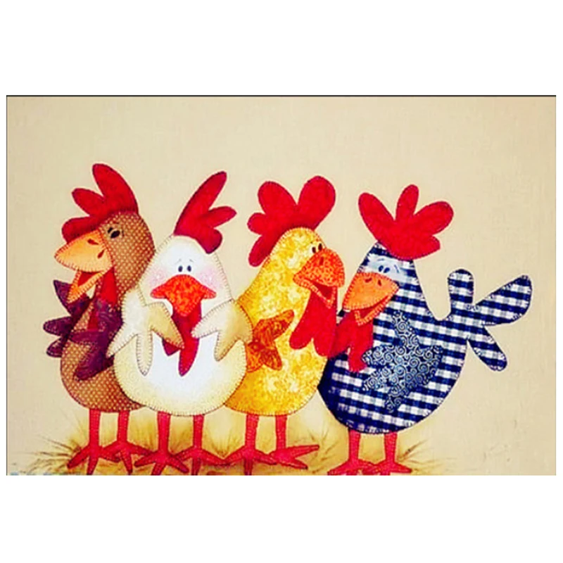 

5D DIY Diamonds painting Animal Four lovely chickens Diamond Embroidery Full Square Diamonds Cross Stitch Mosaic Home Decor Gift