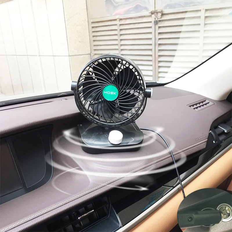 Mini 6 Inch Car Fan Single Head Shaking Small Electric Auto Fan Universal Summer Cooling Fan