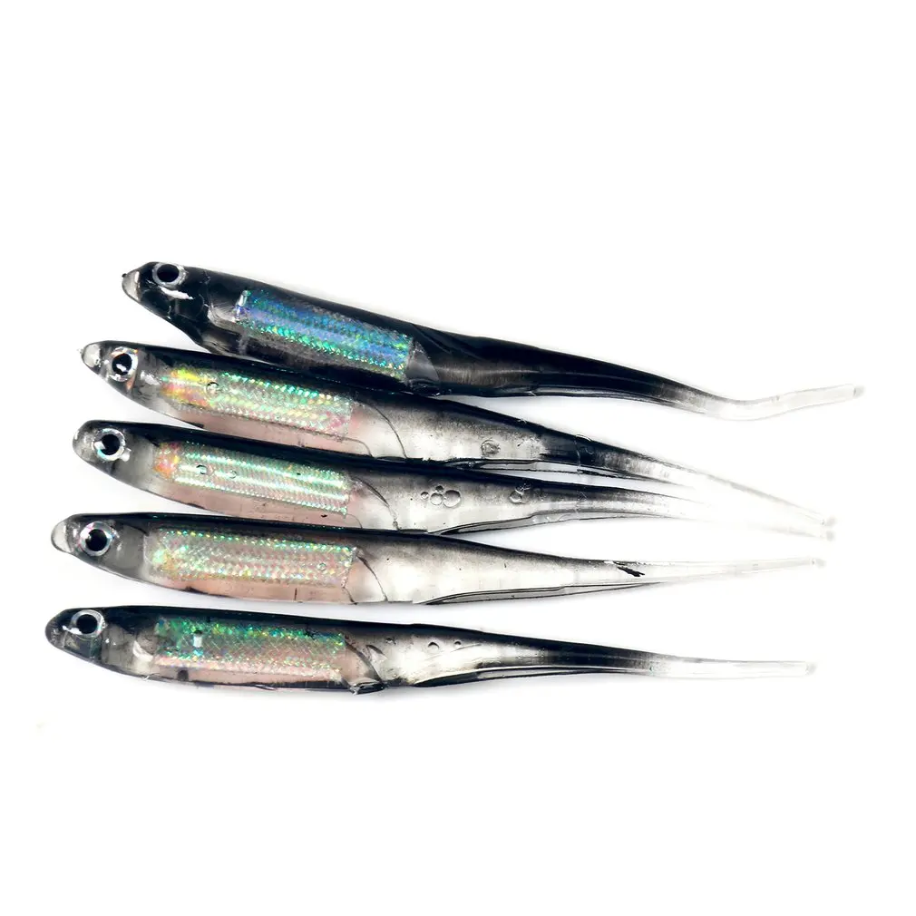 

5PCS/SET Colorful Wobblers Fishing Lures Easy Shiner Swimbait Silicone Soft Bait Double Color Carp Artificial Soft Lure