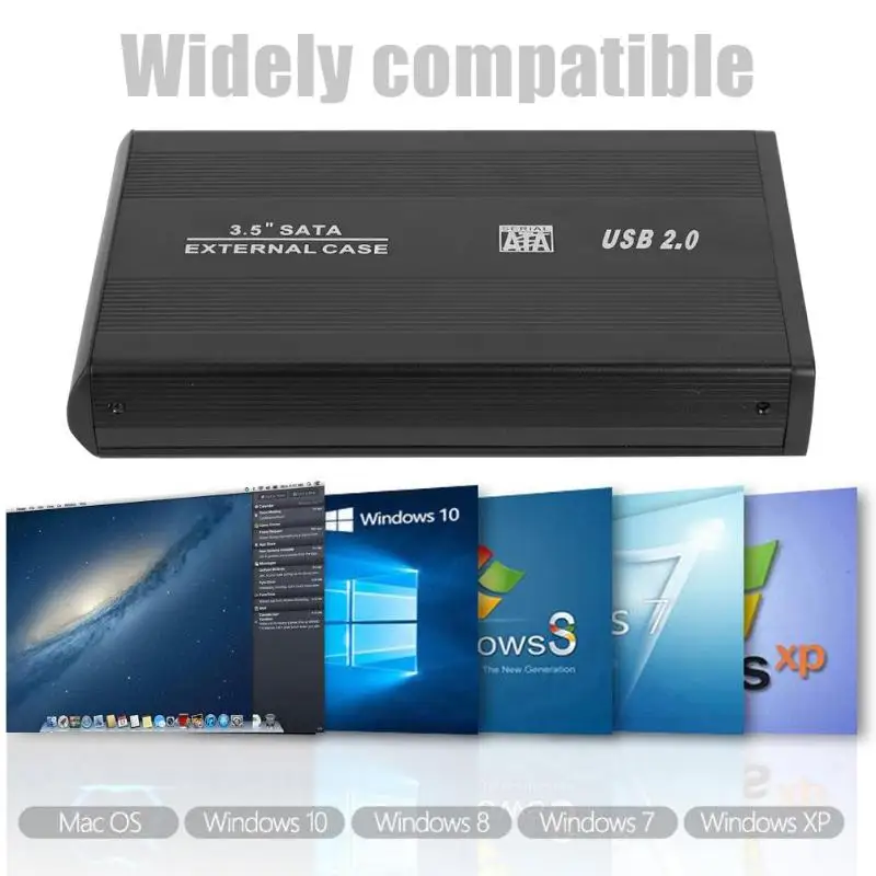 3,5 дюймов жесткий диск Корпус SATA к USB 2,0 Алюминиевый сплав HDD коробка внешний жесткий диск Корпус ЕС Разъем для компьютера ноутбука