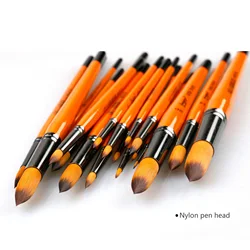 Pinceau en Nylon bicolore, emballage indépendant, 1 pièce, poudre d'aquarelle, croquis à tête ronde, peinture professionnelle polyvalente 