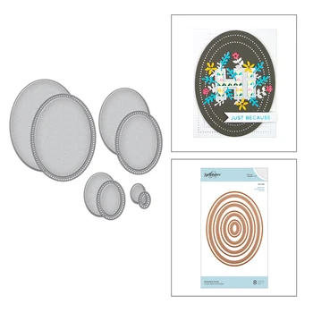 

2020 Hot New Cuts Oval Layered Cards Edge Background Metal Cutting Dies Foil and Crafts Scrapbooking For Card Making no stamps