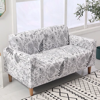 

Lellen White flower sofa cover Printed couch cover Polyester floral bench Covers Elastic stretchy Furniture Slipcovers Christmas