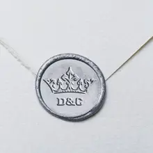 Инициалы с короной Свадебный Воск печать штамп/индивидуальная восковая печать комплект/специальная печать штамп/приглашение печать штамп