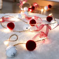 Рождественские украшения для дома 2 м 20 светодиодов Pinecone медная проволочная световая гирлянда маленький колокольчик сказочные огни