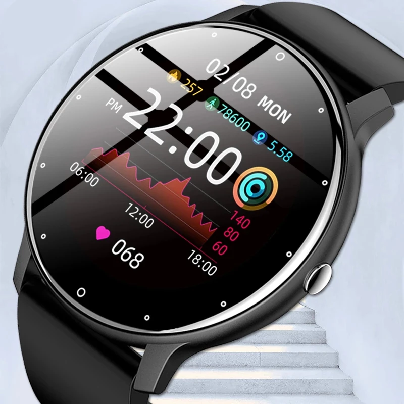 2021 Fashion Smart Watch Men Fitness Bracelet Heart Rate Blood Pressure Monitoring Sports Tracker Smartwatch Gift for Women+Box