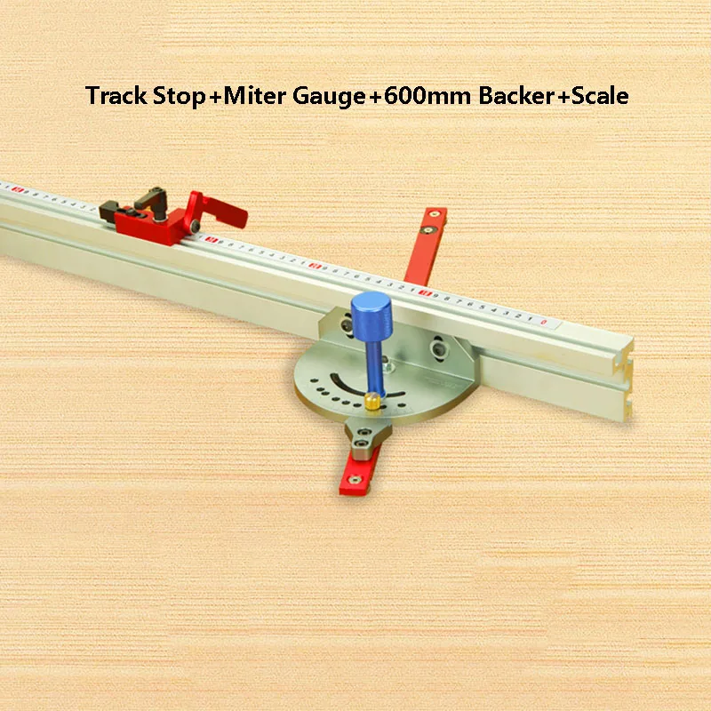 Инструмент для деревообработки Miter стопа 600 мм/800 мм алюминиевый забор для ленточнопильного стола фрезерный станок гравировальный станок аксессуары - Цвет: 600mm Tool Kit