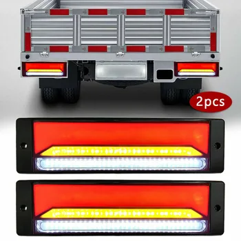 1 ペア赤白防水 12LED テールライトレッドホワイトリアテールライト DC 12 V 用バン車スタイリング警告灯