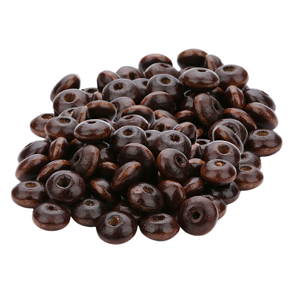 200 Pieces 3mm Large Hole Natural Wooden Abacus Beads Bulk Lots for Jewelry Making Craft DIY Macrame Bracelet Necklace