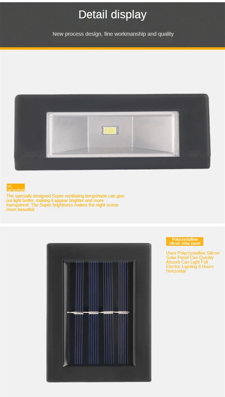 Lâmpada de Parede à Prova Lâmpada de Parede da Escada de Rua Lâmpada de Emergência ao ar Livre Luz para Cima e para Baixo Lâmpadas Solar Jardim Dwaterproof Água Decoração Led 9 lâmpada de parede à prova dwaterproof água