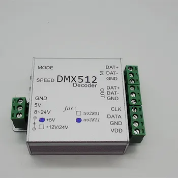 

best price 1 pcs WS2811 DC5V ws2812b DMX512 LED RGB Controller dmx512 decoder