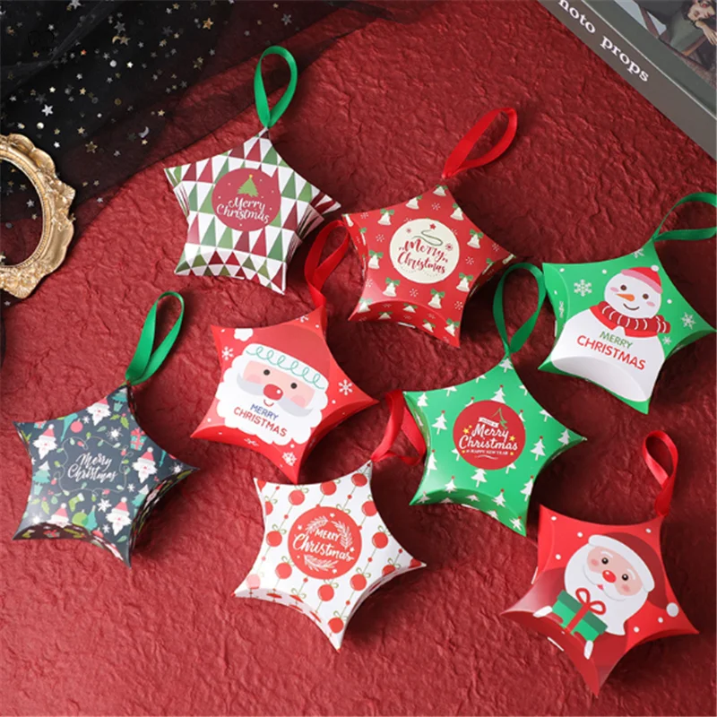 

Creative Christmas Decorations Candy Box Birthday Party New Year Wedding Packaging Bags New Star Chocolate Cookie Gift Wrapping