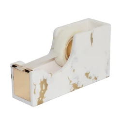 Distributeur de ruban Washi de bureau, apparence marbrée, corps en ABS, noyau en métal plaqué or, fournitures de bureau 